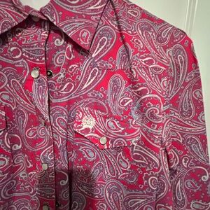 Ladies Pink Paisley Snap-Front Cinch Cowgirl rodeo western size L Shirt